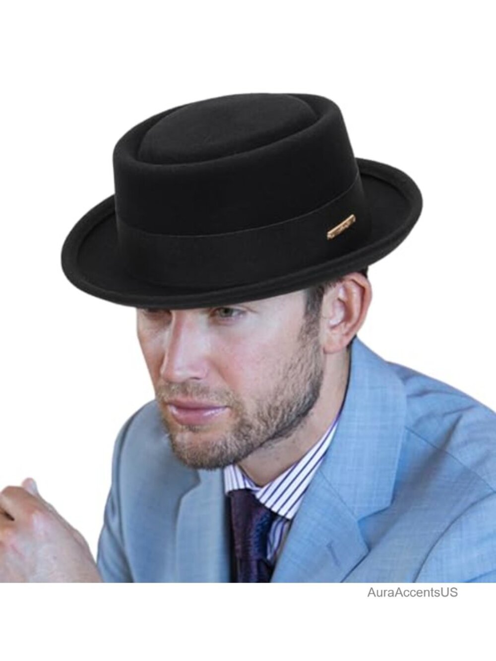 1920s Pure-Wool Roll-Brim Fedora Hat Crushable Unisex